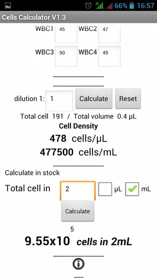 Cells Calculator स्क्रीनशॉट 1