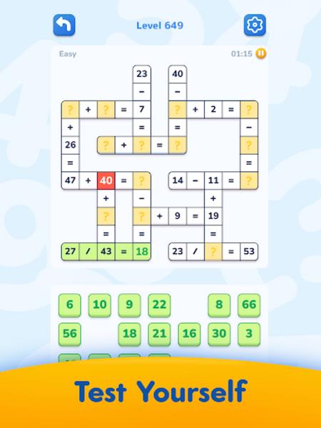 Math Crossword Screenshot 2