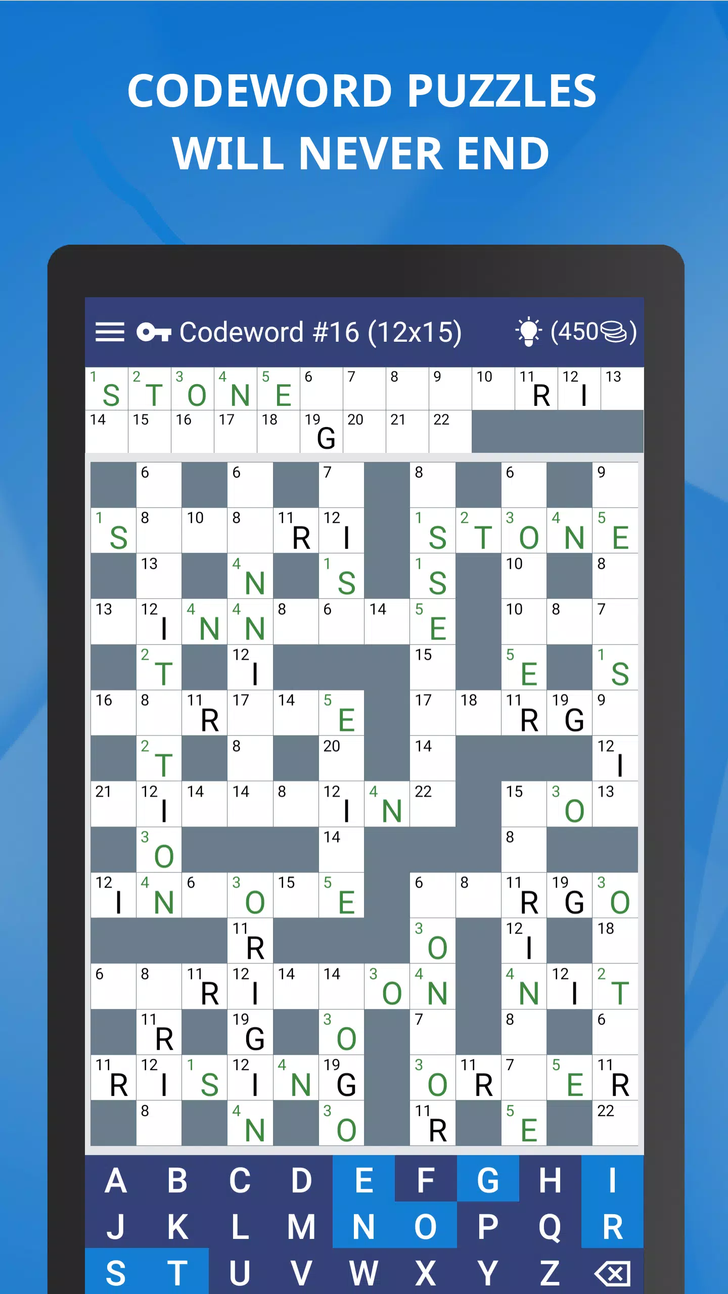 Keywords — Codeword Puzzle Скриншот 1