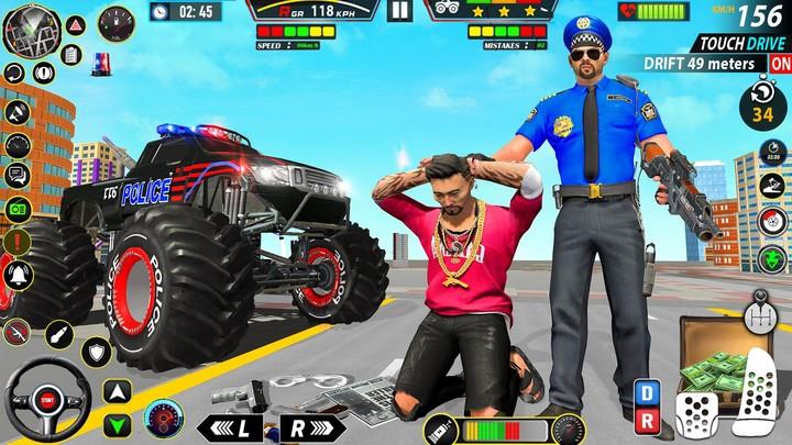 Police Monster Truck Car Games Captura de tela 2