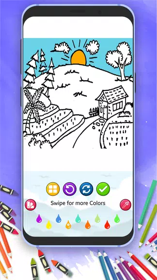 Scenery Coloring Book Tangkapan skrin 3