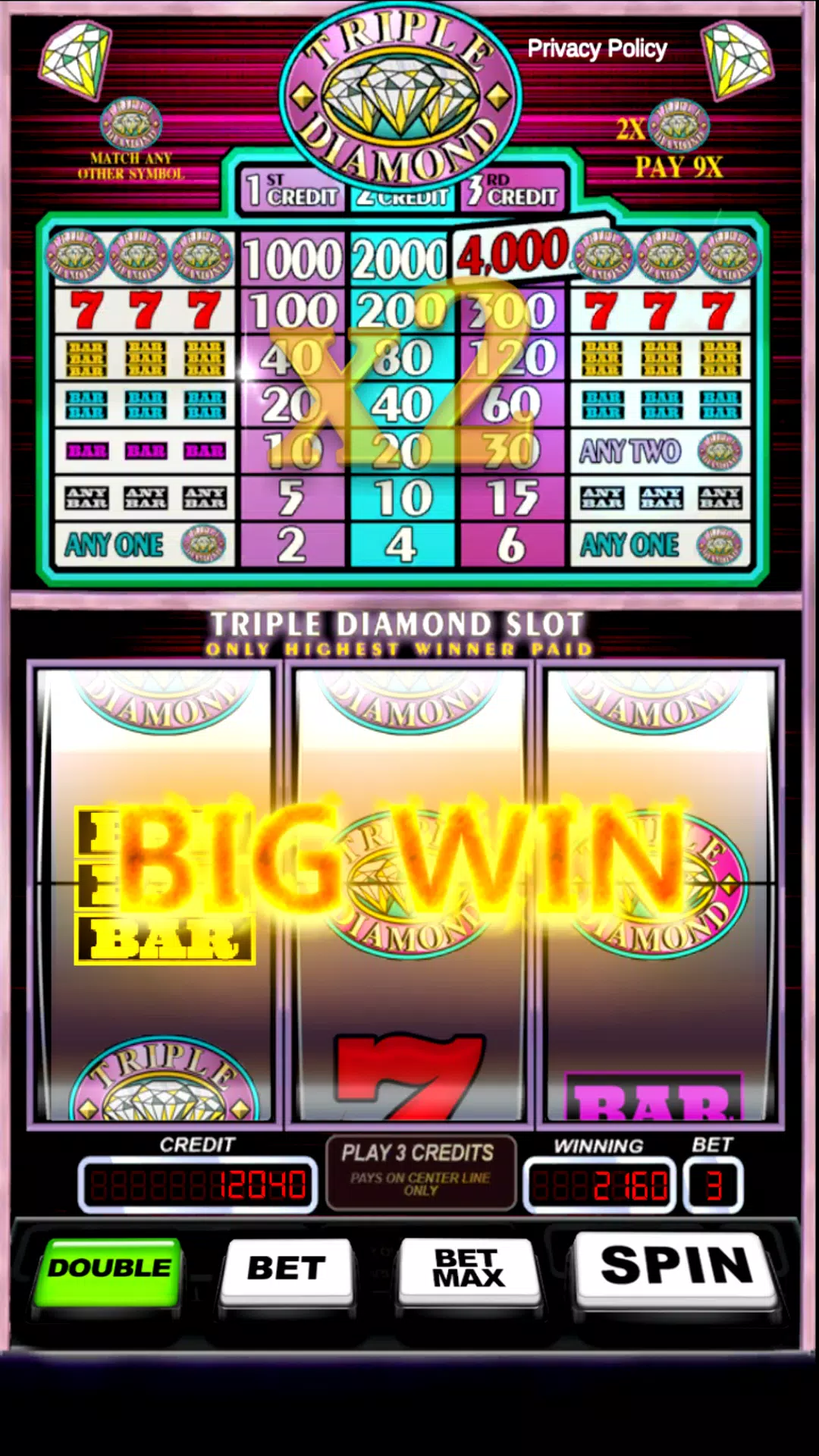 Triple Pay Diamond Slot Captura de pantalla 0