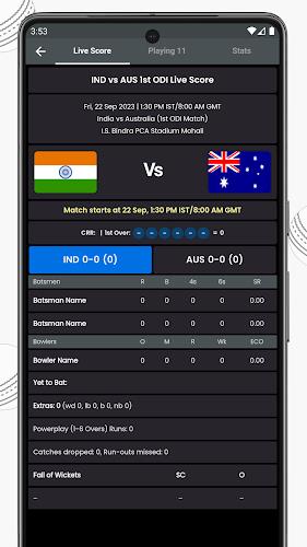 Live Cricket Score, IND vs RSA Capture d'écran 1