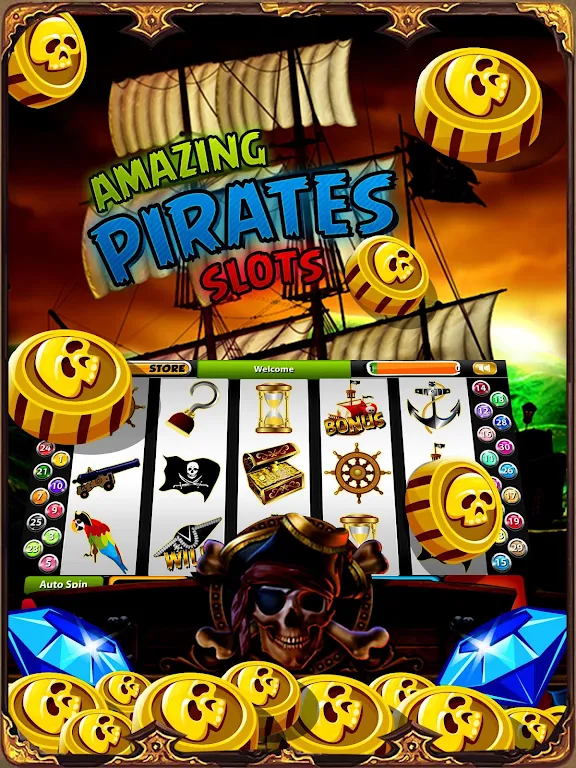 Pirate Treasure Mega Slots Capture d'écran 0