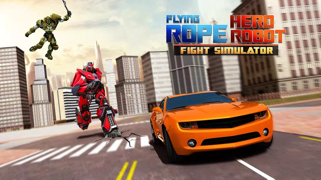 Flying Rope Hero Robot Fight Simulator Screenshot 1