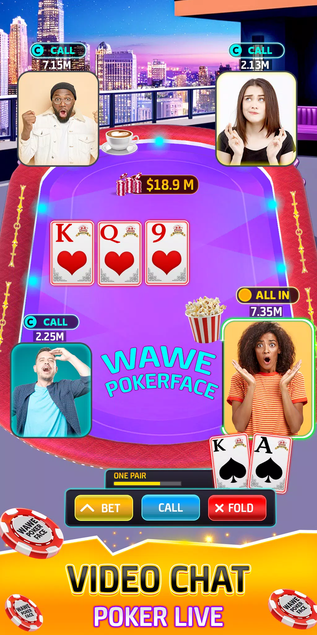 Wawe Poker Face - Holdem Poker স্ক্রিনশট 2