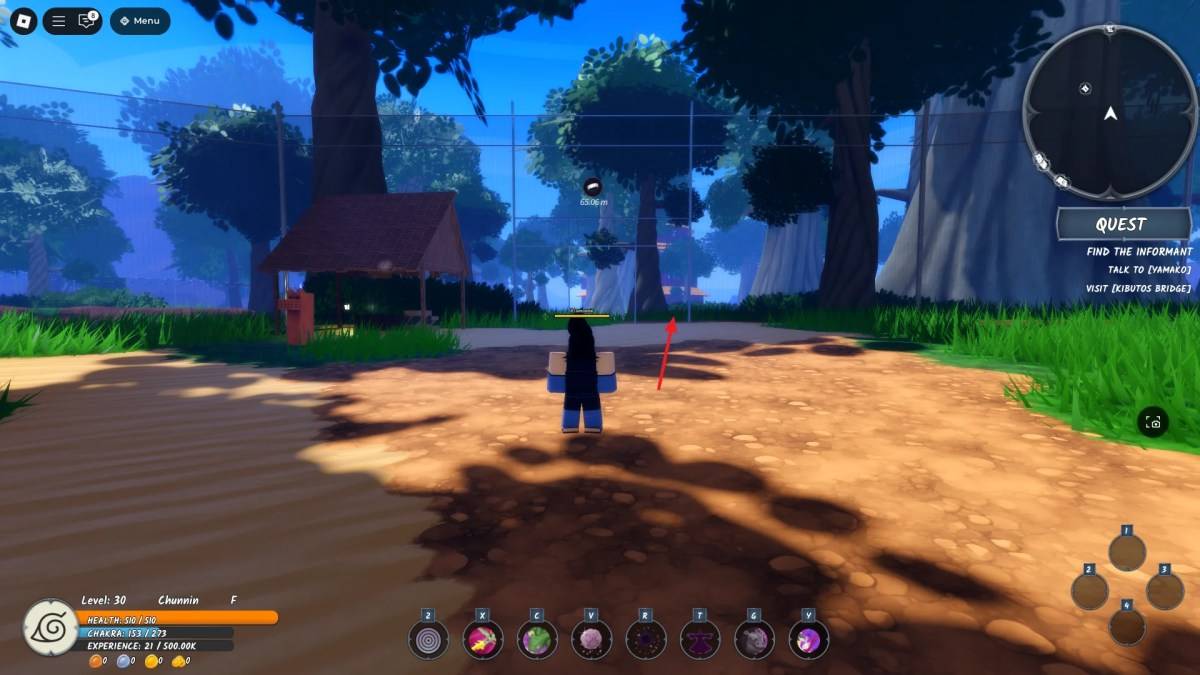 Locatie van de Enterance to the Dead Forest in Ninja Time Roblox Experience