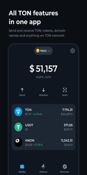 Tonkeeper-TON Wallet ဖန်သားပြင်ဓာတ်ပုံ 1