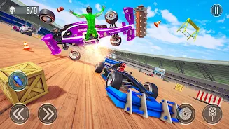 Formula Car Crash Mad Racing Tangkapan skrin 0