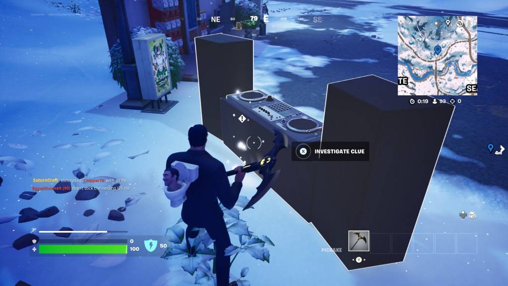 The turntable, the final clue in the Fortnite Winterfest 2024 quest.