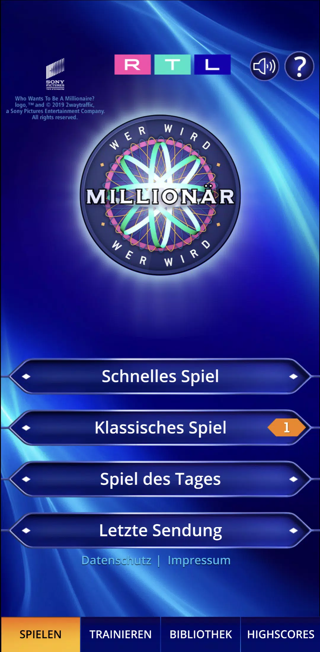 Wer wird Millionär? Training Captura de pantalla 1