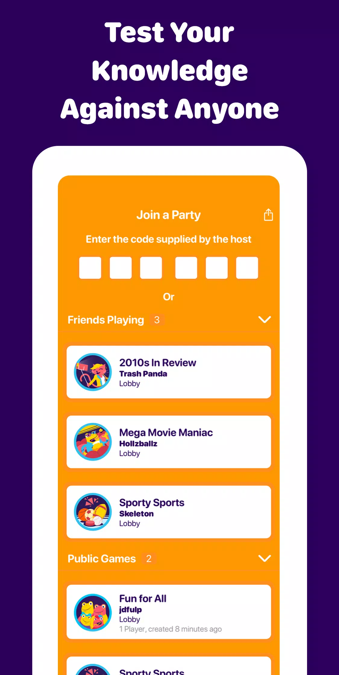 Sporcle Party Screenshot 3