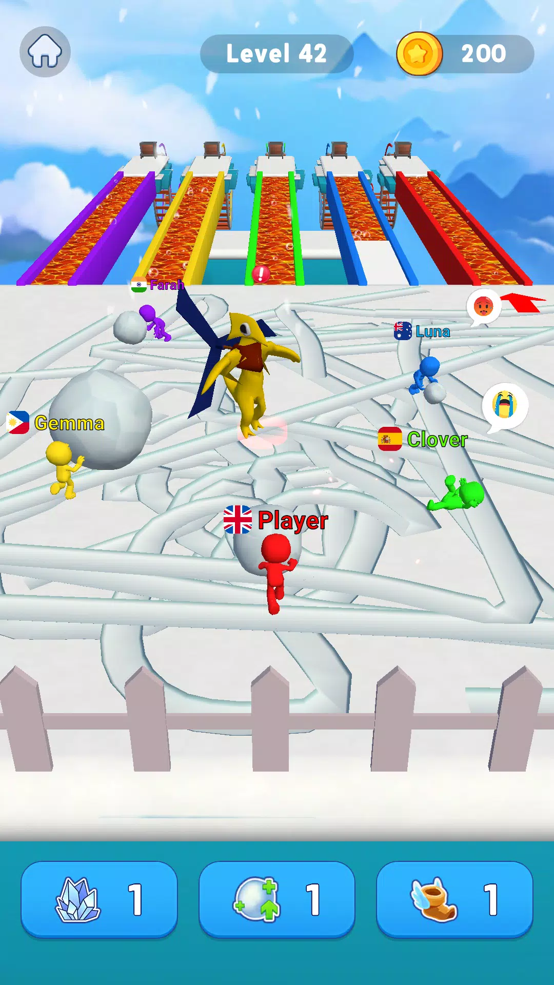 Snowball Race 3D: Ice Bridge ภาพหน้าจอ 1