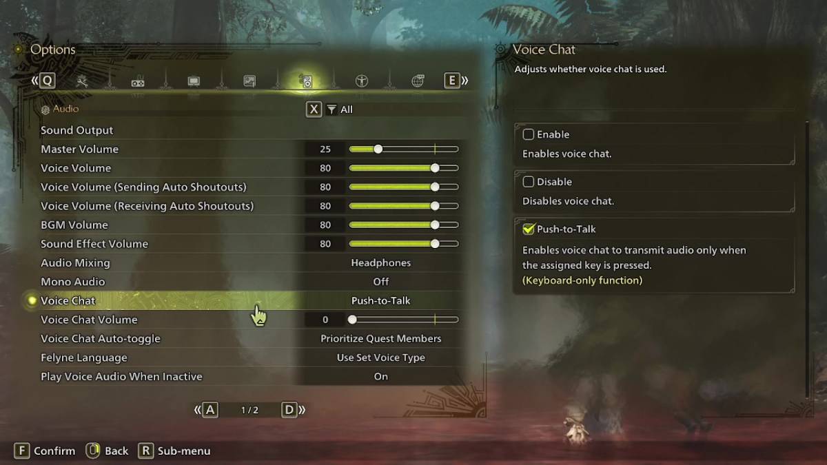 Mga setting ng chat sa hunter wild ng Monster Hunter Wilds
