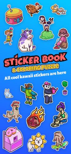 Sticker book & coloring puzzle Screenshot 0