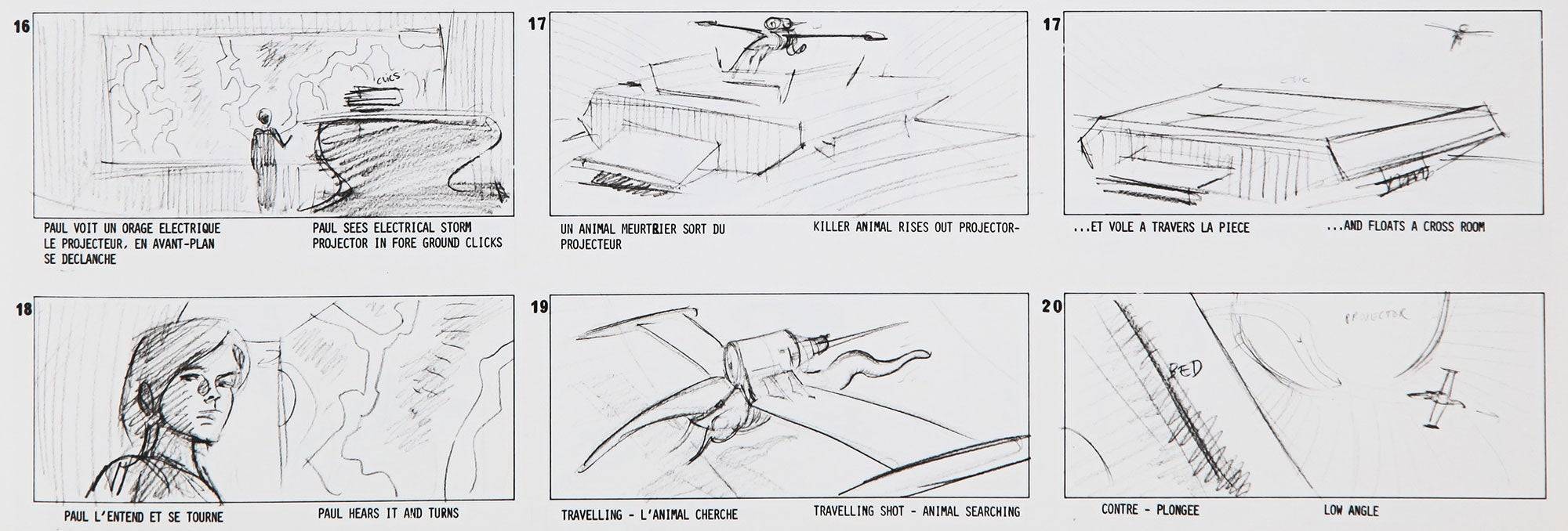 The bat-like Hunter-Seeker in Ridley Scott's version is similar to the 