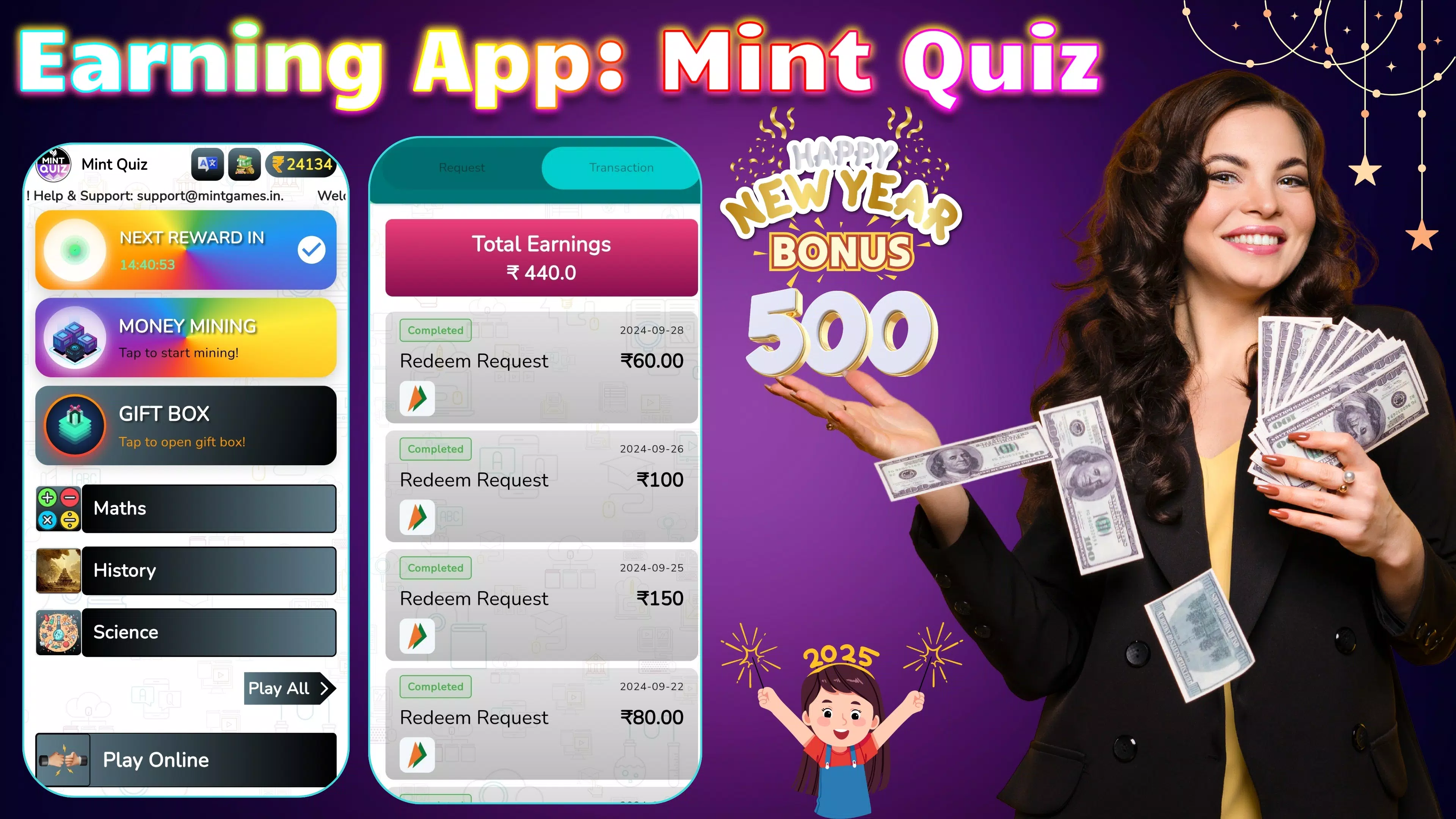 Earning App: Mint Quiz ဖန်သားပြင်ဓာတ်ပုံ 0