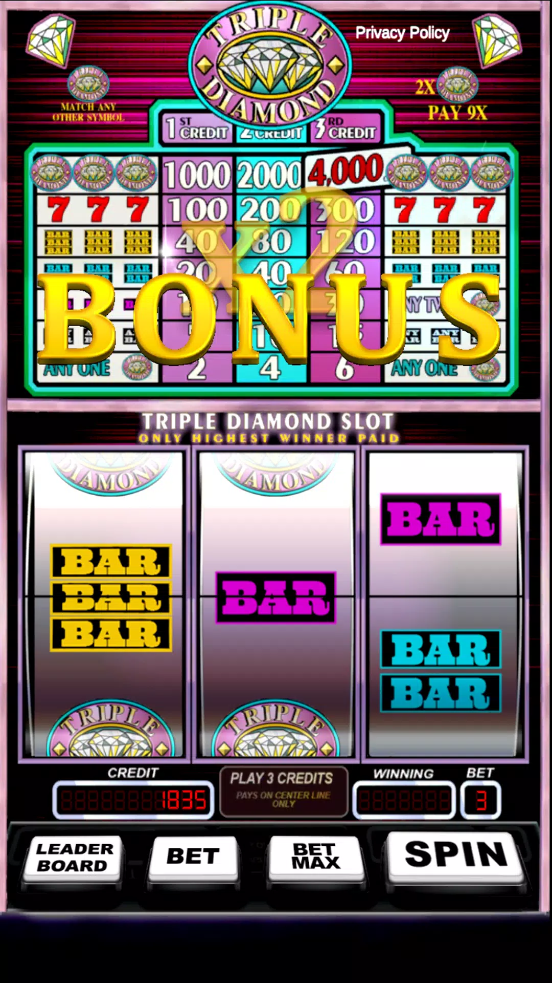 Triple Pay Diamond Slot Captura de pantalla 1