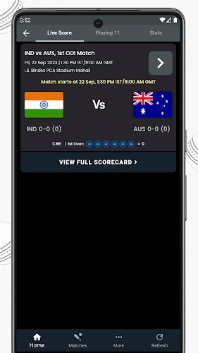 Live Cricket Score, IND vs RSA Capture d'écran 0