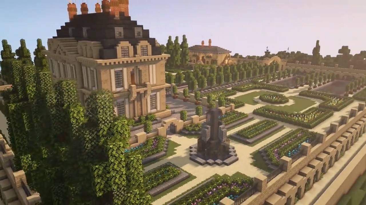 Istana Perancis dengan Taman Minecraft